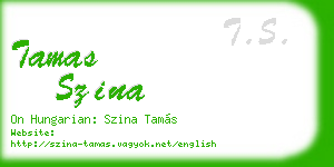 tamas szina business card